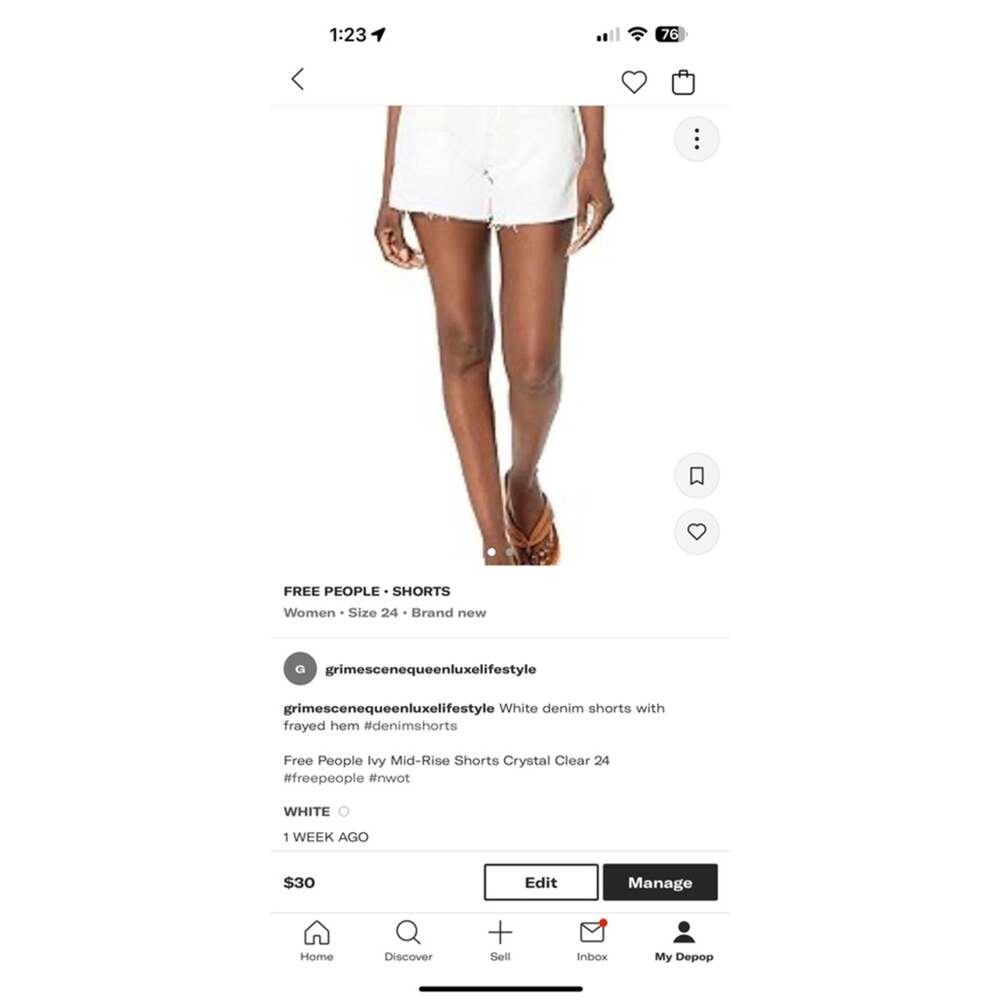 Women Free People Shorts Size 24 White Denim